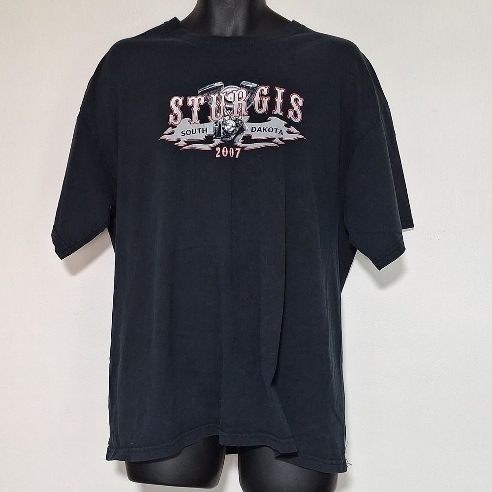 Vintage 2007 Sturgis Ralley Week T Shirt Short Sleeve Black XL